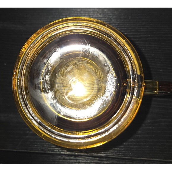 VINTAGE Amber Brown Glass Heavy Beer Mug 5" Square Stein Handle 1970s - Picture 4 of 6